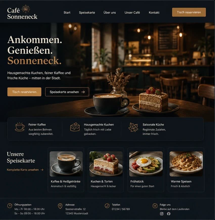 Fiktive Nachher-Konzeptansicht für Café Sonneneck