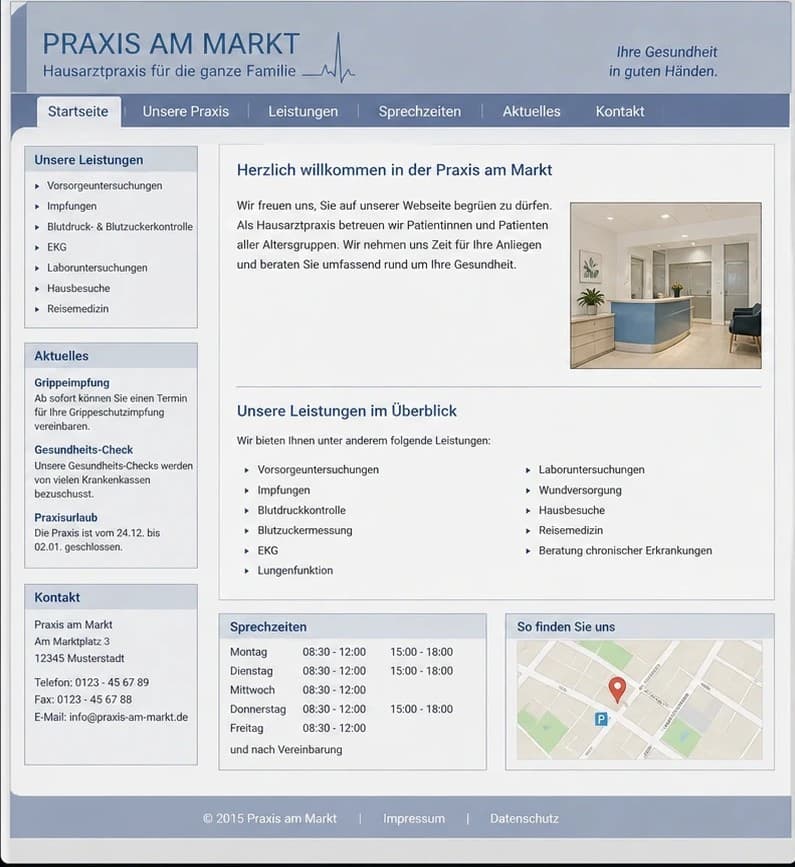 Fiktive Vorher-Ansicht für Praxis am Markt